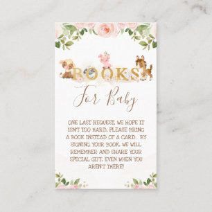 Pink Floral Girls Boerderij Baby shower Book Reque Visitekaartje