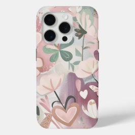 Pink Floral Girly iPhone 15 Pro Case
