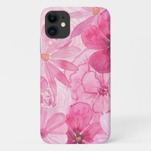 Pink Floral Girly  Daisy Peony Abstract Case-Mate iPhone Case
