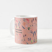 Pink Floral GOD IS IN CONTROLE Christelijk Koffiemok (Voorkant links)