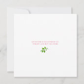 Pink Floral Gold Accents Script Baby shower Invita Kaart (Achterkant)