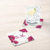 Pink Floral Gold Circle Coaster Kartonnen Onderzetters (Insitu)