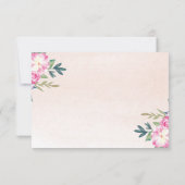 Pink Floral Gold Lijst Wedding Save the Date (Achterkant)