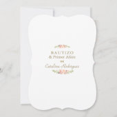 Pink Floral Gold Spain Girl 1st Birthday Baptisme Kaart (Achterkant)