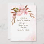 Pink Floral Golden Greenery Inspirerend Wedding Save The Date (Achterkant)