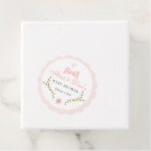 Pink Floral Goose Baby shower Bedankjes Labels (In situ)