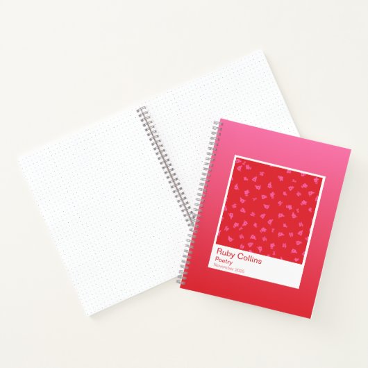 Pink Floral Gradient Spiral Notebook Notitieboek (Binnen)