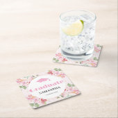 Pink Floral Graduation Kartonnen Onderzetters (Insitu)