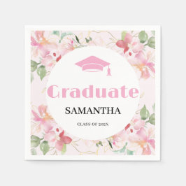Pink Floral Graduation  Servet
