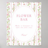 Pink Floral Grandmillennial Flower Bar Poster (Voorkant)