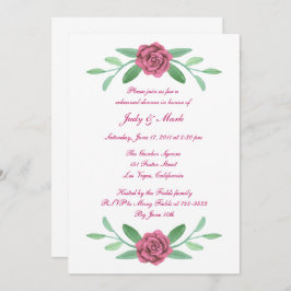Pink Floral Greenery Foliage Rehearsal Dinner Kaart