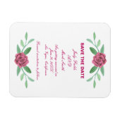 Pink Floral Greenery Foliage Save the Date Magneet (Horizontaal)