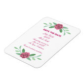Pink Floral Greenery Foliage Save the Date Magneet (Linkerzijde)