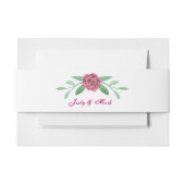 Pink Floral Greenery Foliage Uitnodigingen Wikkel (Voorkant Voorbeeld)