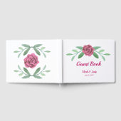 Pink Floral Greenery Foliage Wedding Gastenboek (Volledig)