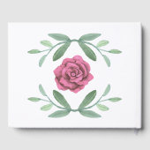 Pink Floral Greenery Foliage Wedding Gastenboek (Achterkant)