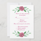 Pink Floral Greenery Foliage Wedding Response Kaar Kaart (Voorkant)