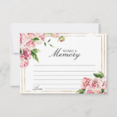 Pink Floral & Greenery Funeral Deel een Memory Kaa RSVP Kaartje (Voorkant)