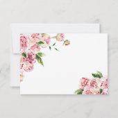 Pink Floral & Greenery Funeral Deel een Memory Kaa RSVP Kaartje (Achterkant)