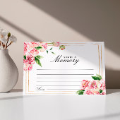 Pink Floral & Greenery Funeral Deel een Memory Kaa RSVP Kaartje