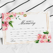Pink Floral & Greenery Funeral Deel een Memory Kaa RSVP Kaartje