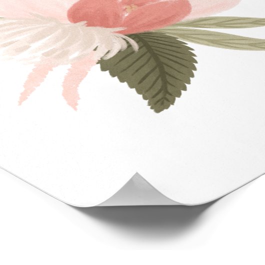 Pink Floral Greenery Girl Nursery Decor Poster (Hoek)