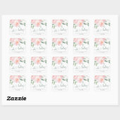 Pink Floral Greenery Waterverf Baby shower Vierkante Sticker (Vel)