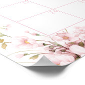 Pink Floral Guess Due Date Baby Girl Bloom Poster (Hoek)