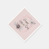 Pink Floral Happy Moederdag Paper Napkin Servet (Hoek)