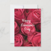 Pink Floral Happy Valentine's Day Kaart (Voorkant)