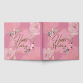 Pink Floral Happy Wedding Gastboek Gastenboek (Volledig)
