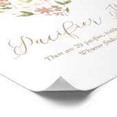 Pink Floral Heart Baby shower Pacifier Hunt Sign Poster (Hoek)