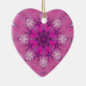 PINK FLORAL HEART roze violet paars wit Keramisch Ornament (Rechts)