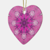 PINK FLORAL HEART roze violet paars wit Keramisch Ornament (Links)