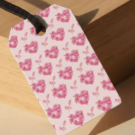 Pink Floral Hearts Pattern Cadeaulabel