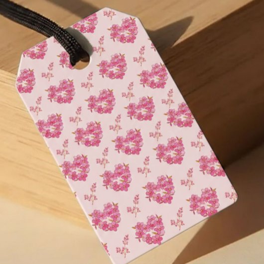 Pink Floral Hearts Pattern Cadeaulabel