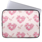 Pink Floral Hearts Pattern Electronics Bag Laptop Sleeve (Voorkant)