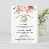 Pink Floral heeft haar perfecte matcha Vrijgezelle Kaart (Staand voorkant)