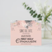 Pink Floral Heilige Communauteit Sparen de Datumbe (Staand voorkant)