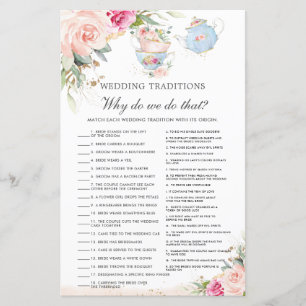 Pink Floral High Tea Party Weddenschap Traditionee