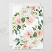 Pink Floral Highland Koe Baby shower Invite Kaart (Achterkant)