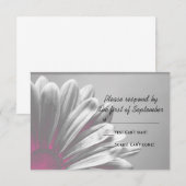Pink Floral Highlight Bindende RSVP Response Kaart (Voorkant / Achterkant)