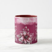 Pink Floral Holiday Mok (Midden)