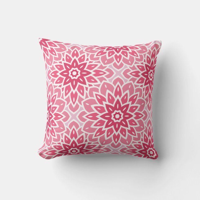 Pink Floral Home Decor Kussen (Voorkant)