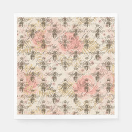 Pink Floral Honeybee Servet