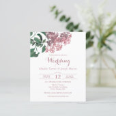 Pink Floral | Huwelijksbudget uitnodiging (Staand voorkant)
