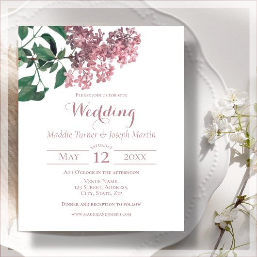 Pink Floral | Huwelijksbudget uitnodiging