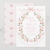 Pink Floral Hydrangea Elegant Bridal Shower  Kaart (Voorkant / Achterkant)