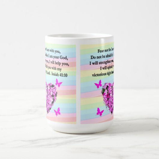  PINK FLORAL ISAIAH 41:10 ONTWERP KOFFIEMOK (Center)