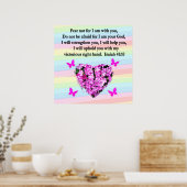  PINK FLORAL ISAIAH 41:10 ONTWERP POSTER (Keuken)